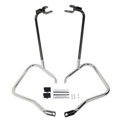 Chrome/Black Saddlebags Guards Crash Bars Fit For Harley Touring Road King 14-21 - Moto Life Products