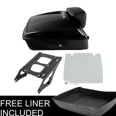 Chopped Pack Trunk Plate Mount Rack For Harley Tour Pak Road Glide 2014-22 Black - Moto Life Products