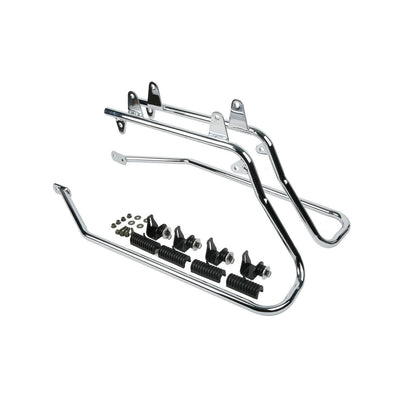 5" Stretched Hard Saddle Bags + Chrome Conversion Brackets For Harley HD Softail - Moto Life Products