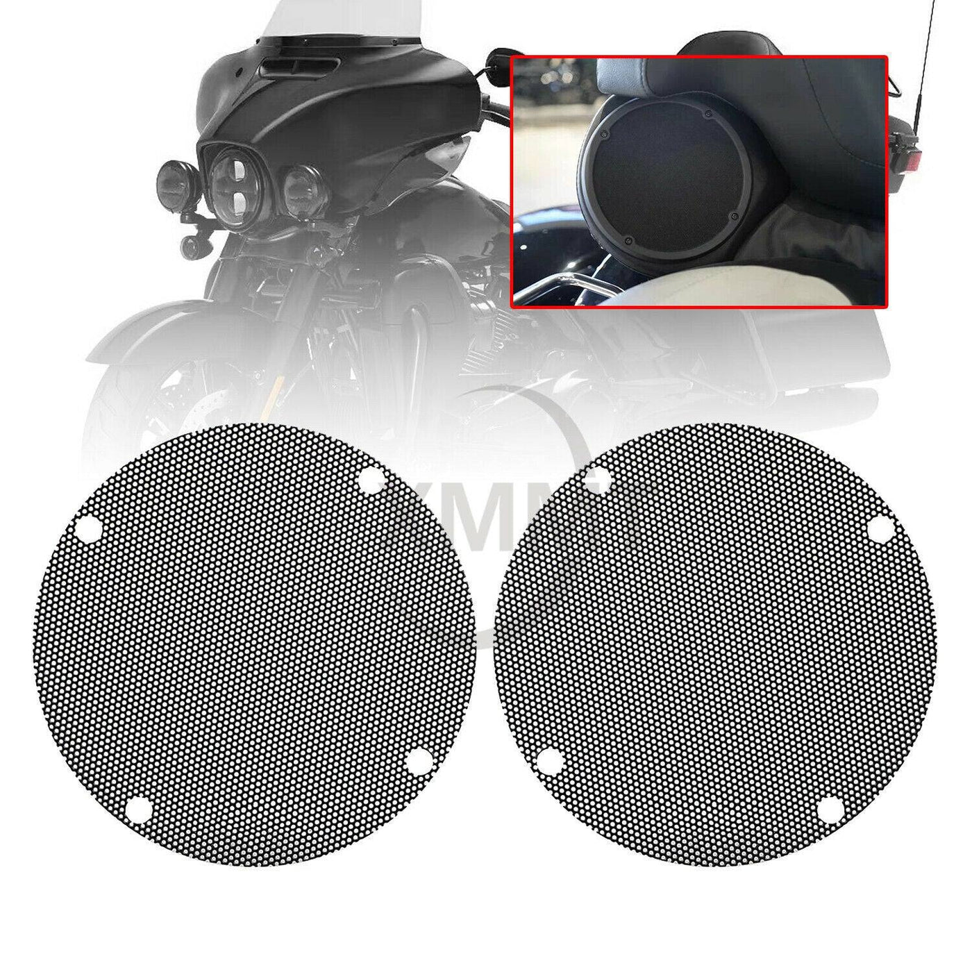 Black Rear Mesh Speaker Grills For Harley Electra Street Glide Ultra Classic CVO - Moto Life Products