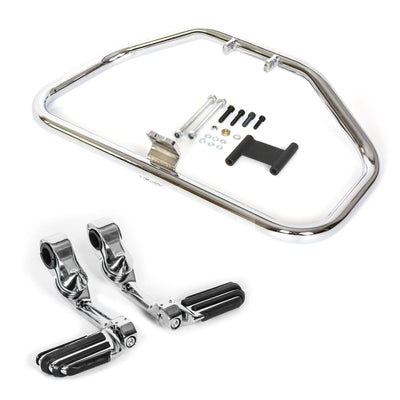 For 84-03 Harley Sportster 883 1200 Chrome Engine Guard Crash Bar + Highway Pegs - Moto Life Products