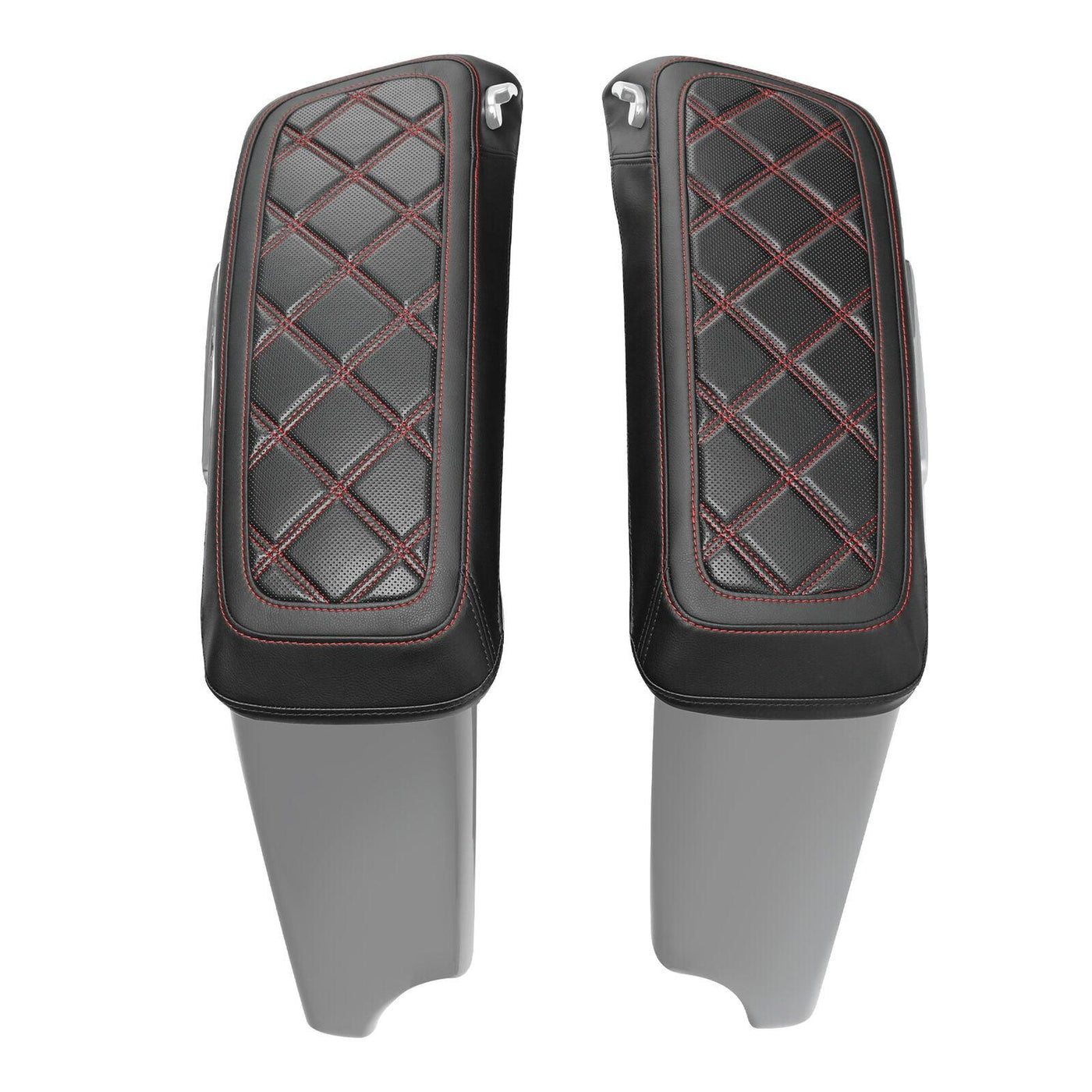 Black Red Saddlebag Lid Covers Fit For Harley Touring Street Road Glide 14-21 - Moto Life Products