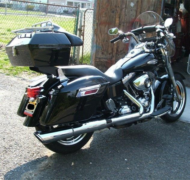 Motorcycles With Back Racks 50L Motorcycle Trunk w/ Backrest + Rack – Vivid Black – Moto Life Products