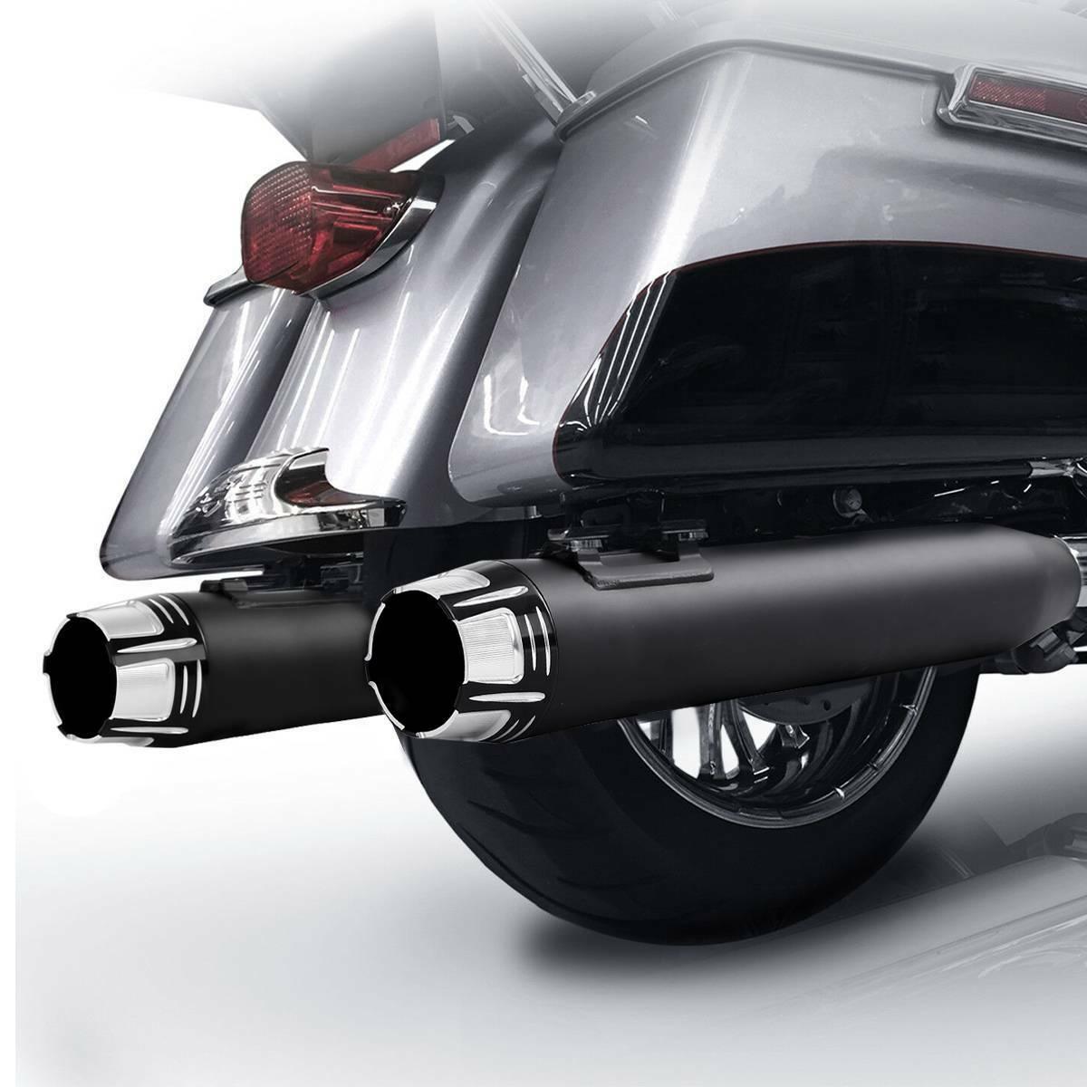 CNC Dual Exhaust Mufflers Fit For Harley Touring Street Road Glide King 17-19 18 - Moto Life Products