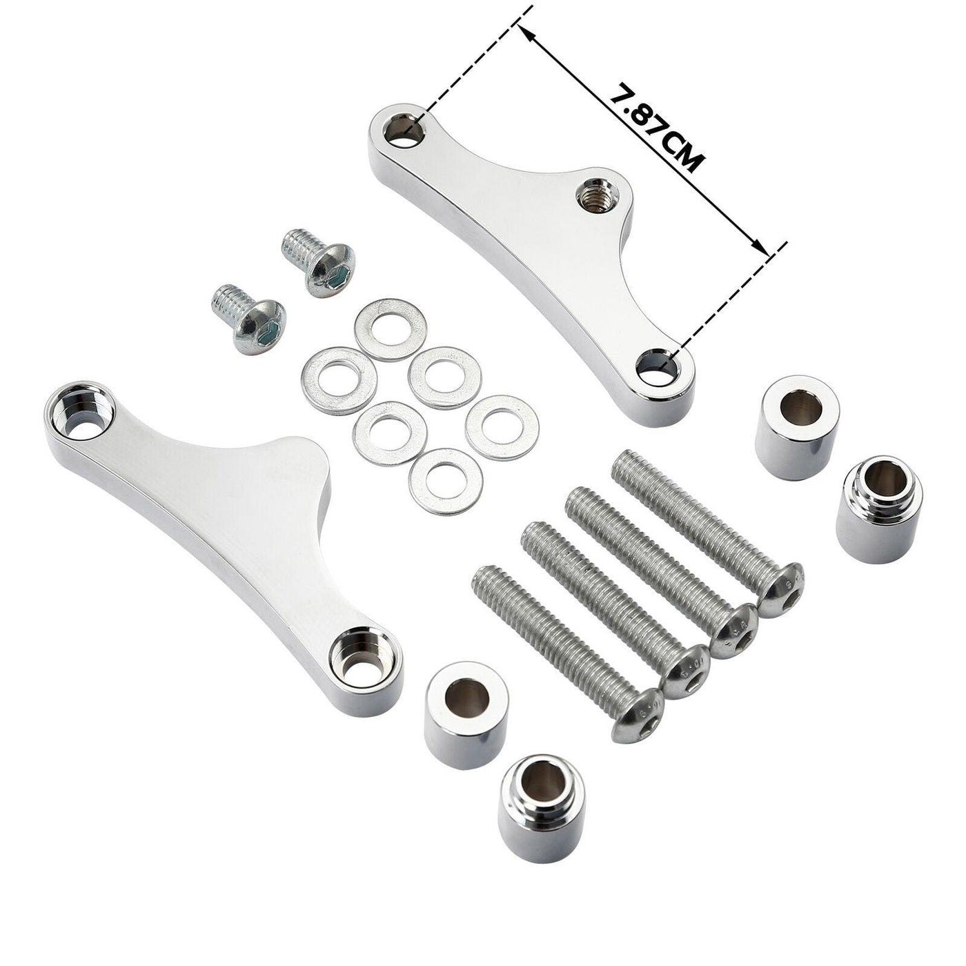 Chrome Fender Mounting Brackets Kit Fit For Harley Touring Electra Glide 00-13 - Moto Life Products