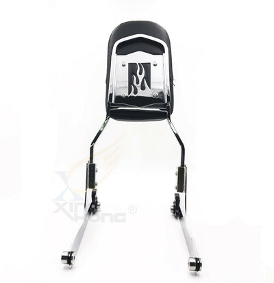 Chrome Flame Detachable Backrest Sissy Bar For Harley Softail FLST FLSTF Fat Boy - Moto Life Products