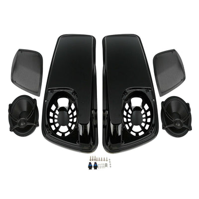 5x7 Saddlebag Speaker Lids Fit For Harley Touring Road King 2014-Up Vivid Black - Moto Life Products