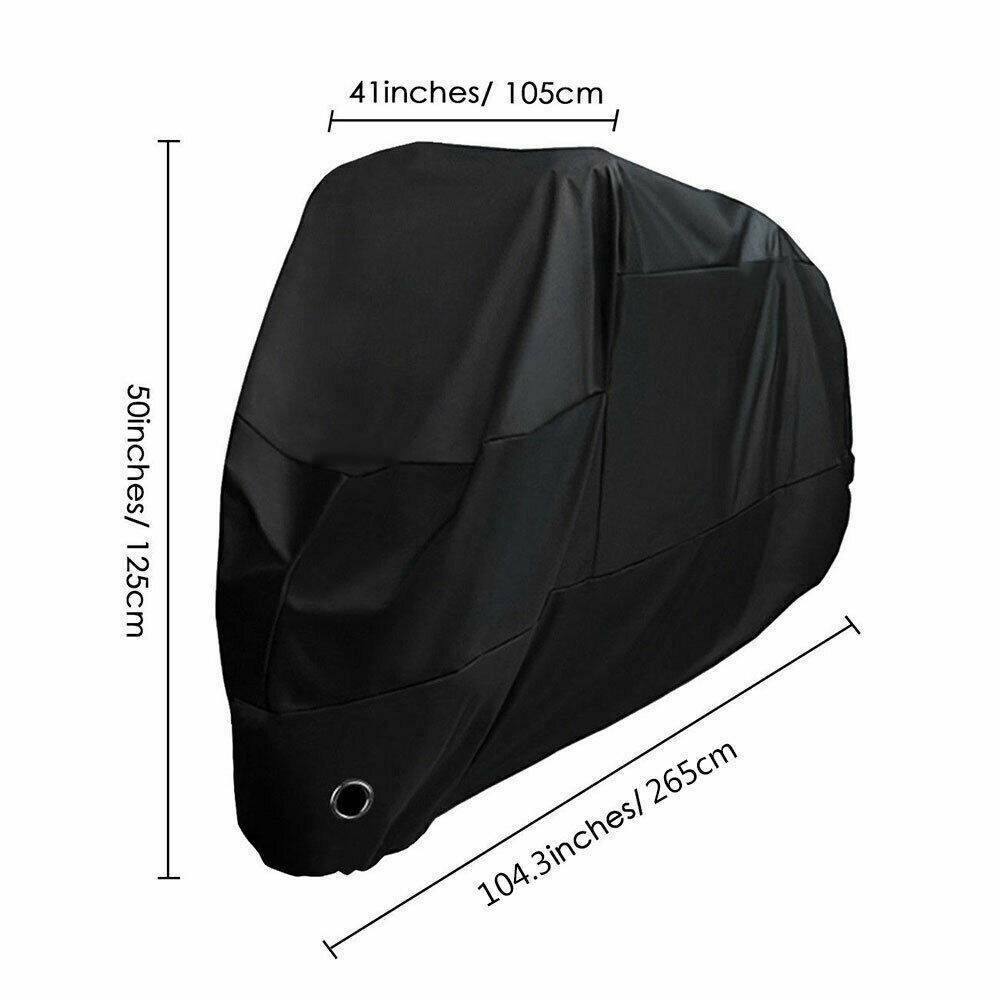 XXL Black Motorcycle Cover waterproof Heavy Duty For Winter Outside Storage Rain - Moto Life Products