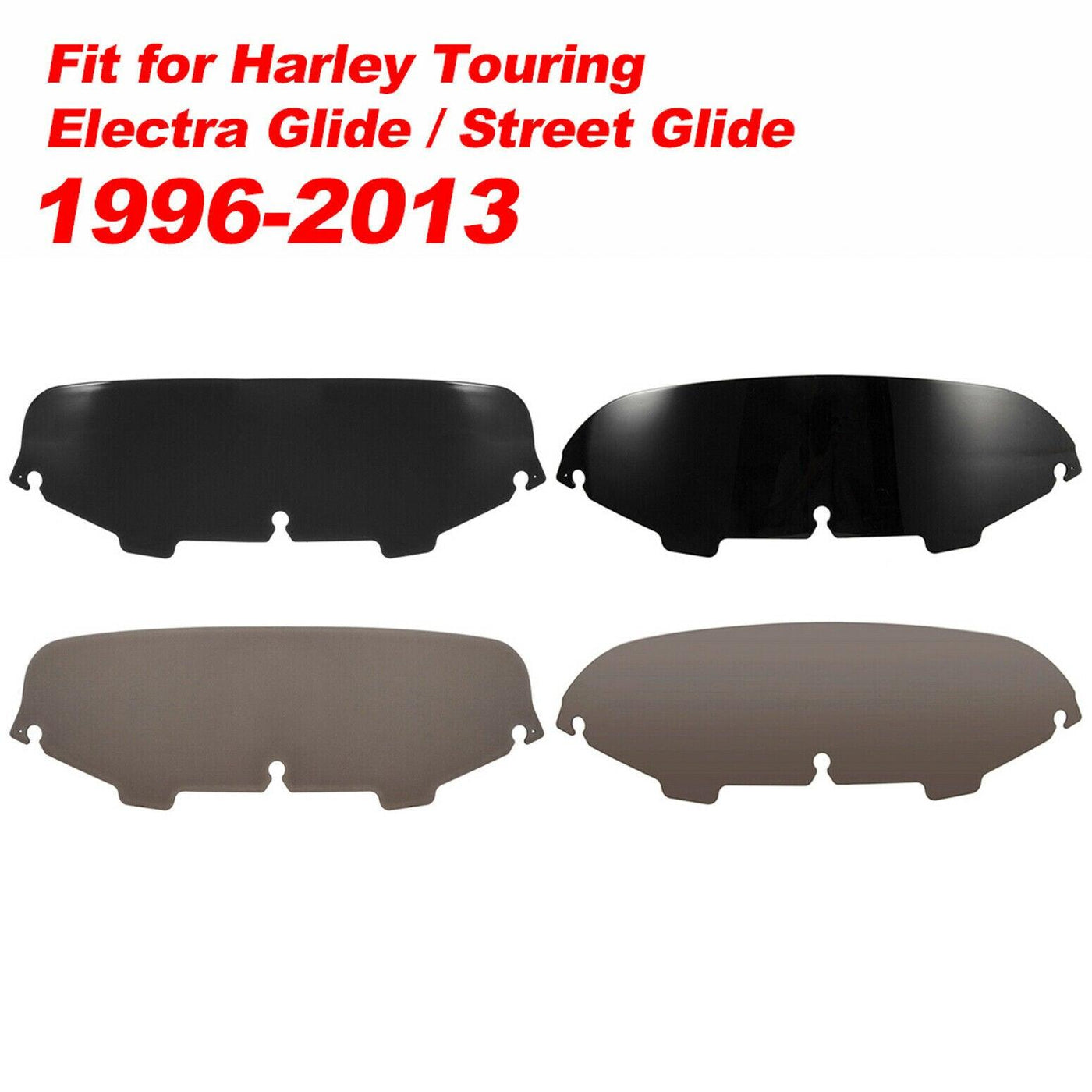 5" Round Square Windshield Windscreen Fit for Harley Touring Street Glide 96-13 - Moto Life Products