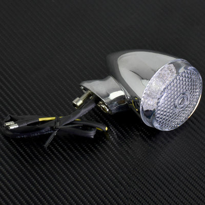 4x Chrome Front Rear LED Turn Signal Light w/41mm Fork Fit For Harley Sportster - Moto Life Products