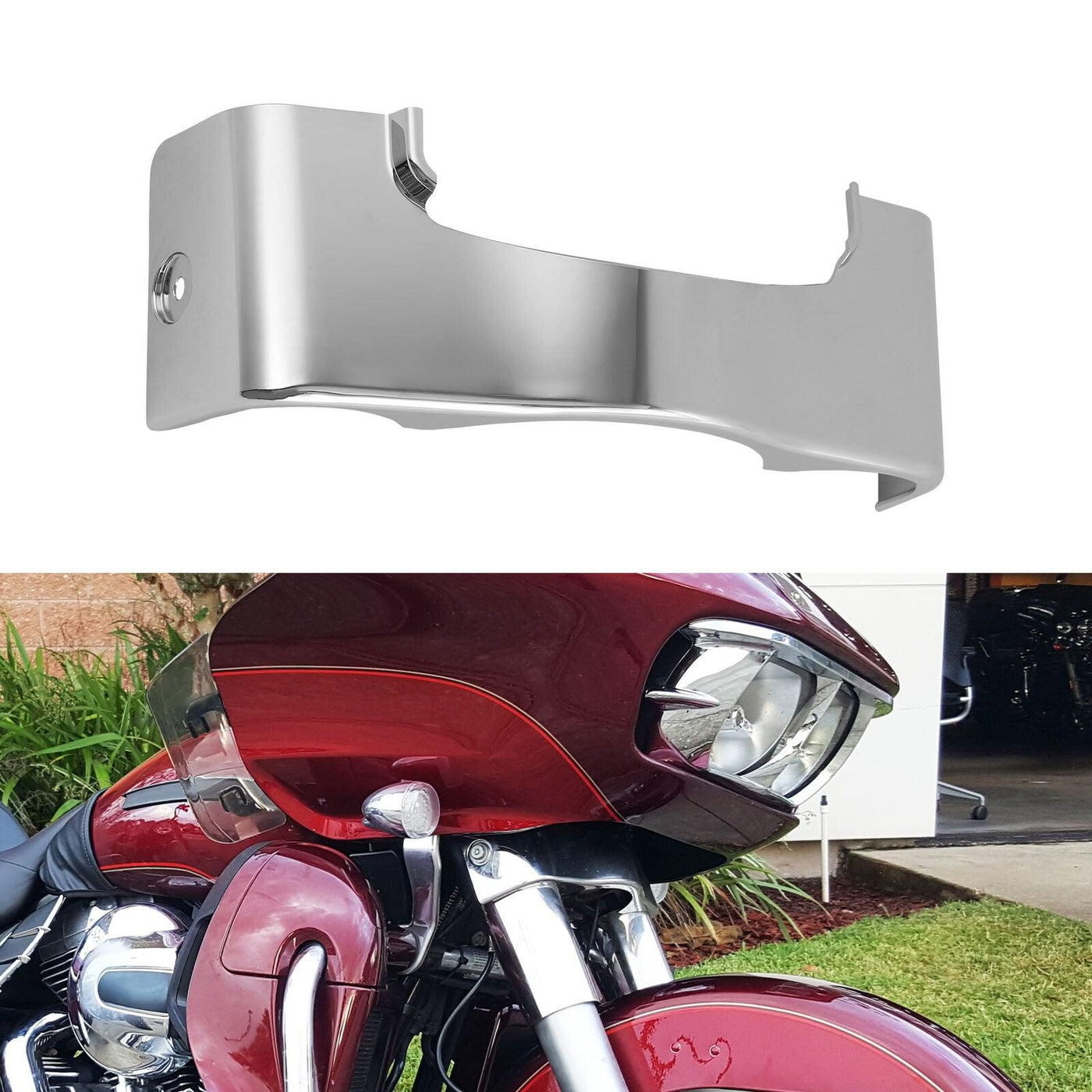 Chrome ABS Outer Fairing Trim Skirt Fit For Harley Road Glide FLTRX 15-22 16 17 - Moto Life Products