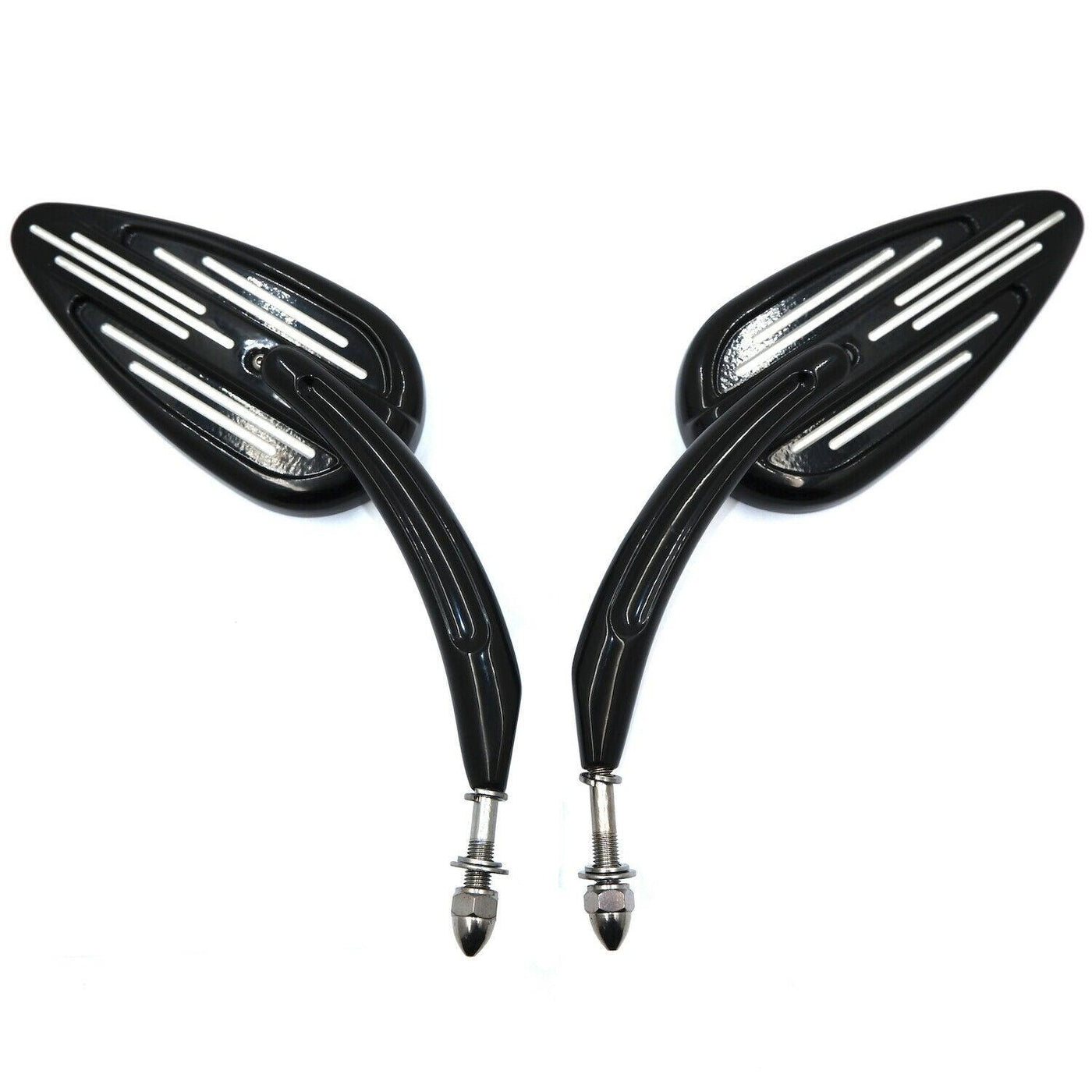 Black Rear View Left&Right Mirrors For Harley 1982-later all models - Moto Life Products