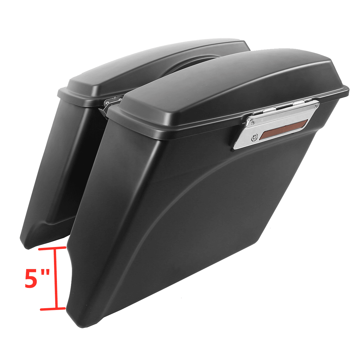 Matte 5" Stretched Extended Hard Saddle Bags For Harley Touring Road Glide King - Moto Life Products