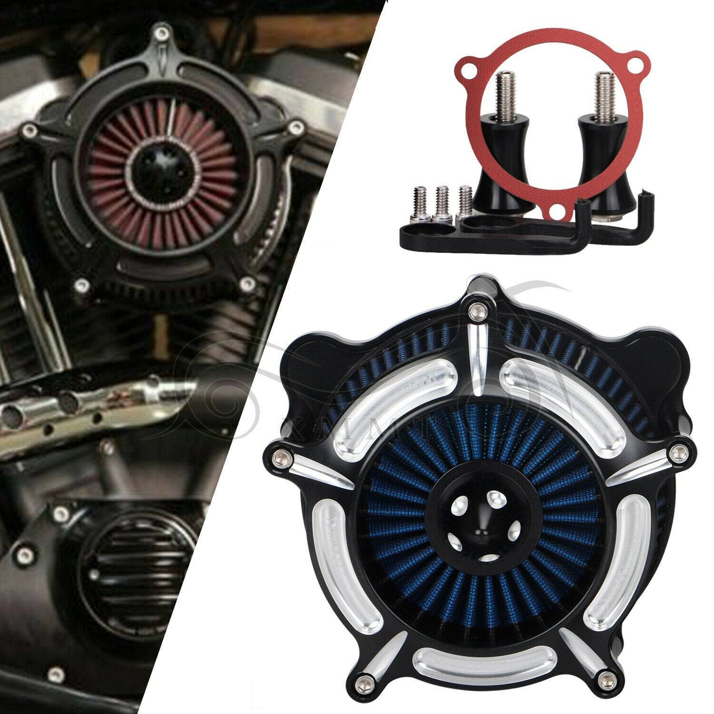Turbine Air Cleaner Intake Filter For Harley Street Glide Road King Dyna Softail - Moto Life Products