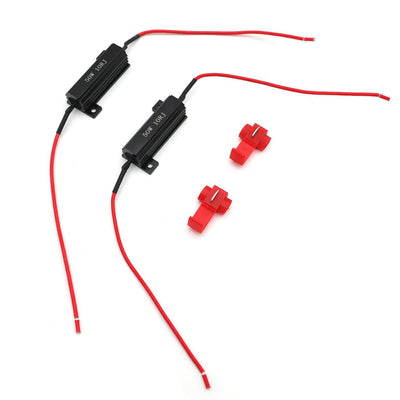 Black 2x Load Resistor Resistance LED Indicator DRL Turn Signal 50Watt 10 ohm - Moto Life Products