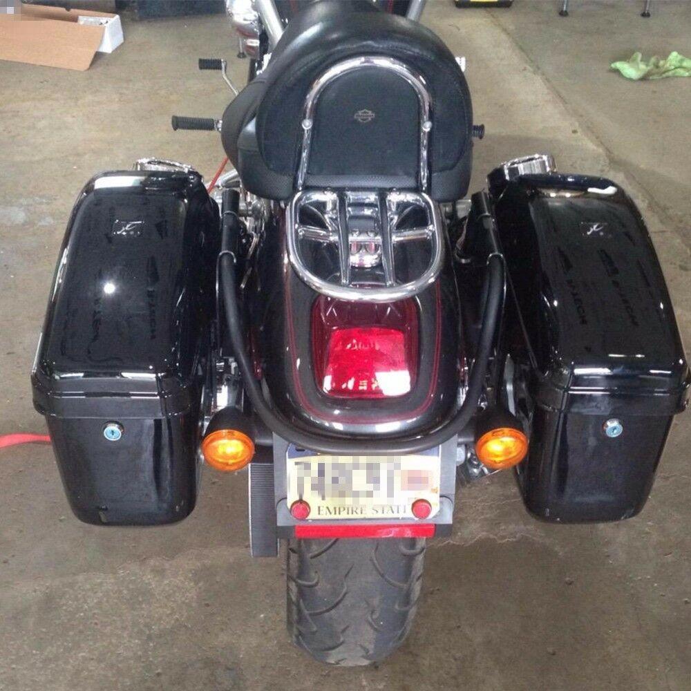 Hard Bag Saddlebag w/brackets for Harley Davidson Sportster Softail DYNA GA - Moto Life Products