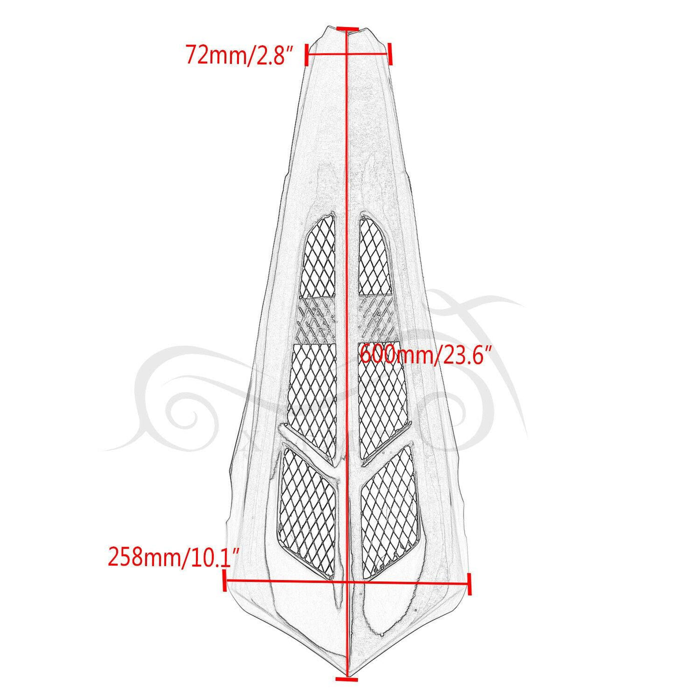 Black ABS Chin Spoiler Scoop Fit For Harley Touring Street Road Glide FLHX FLTRX - Moto Life Products