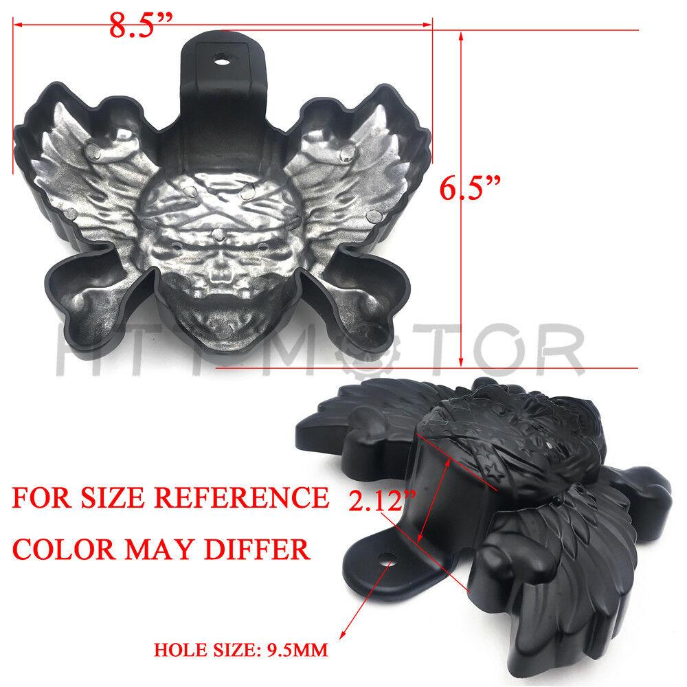 Black Skull head horn cover Red Light For 92-20 Harley w/ cowbell all V-rod's - Moto Life Products