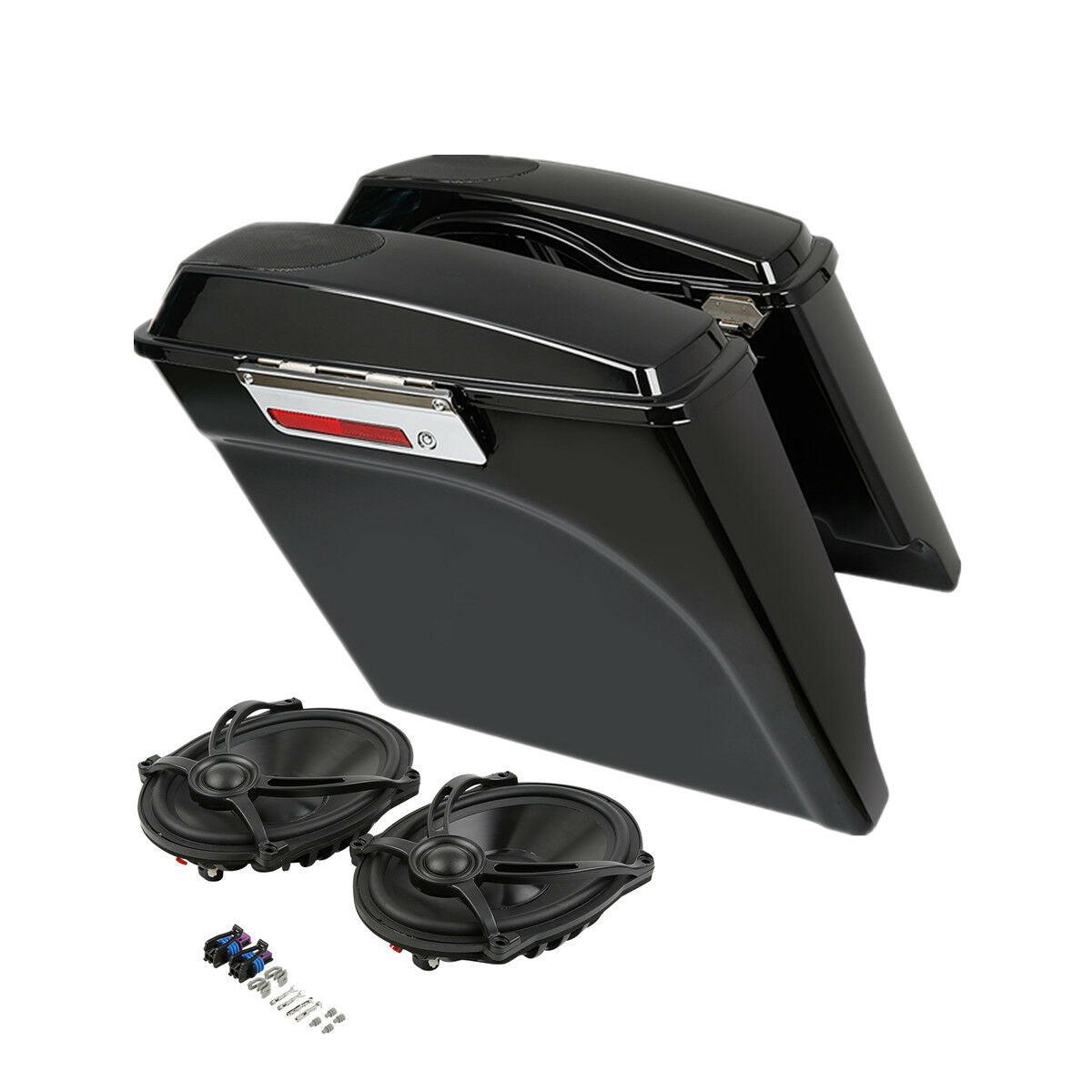 5" Stretched Saddle Bags Saddlebags & Speakers Fit For Harley Touring 1993-2013 - Moto Life Products