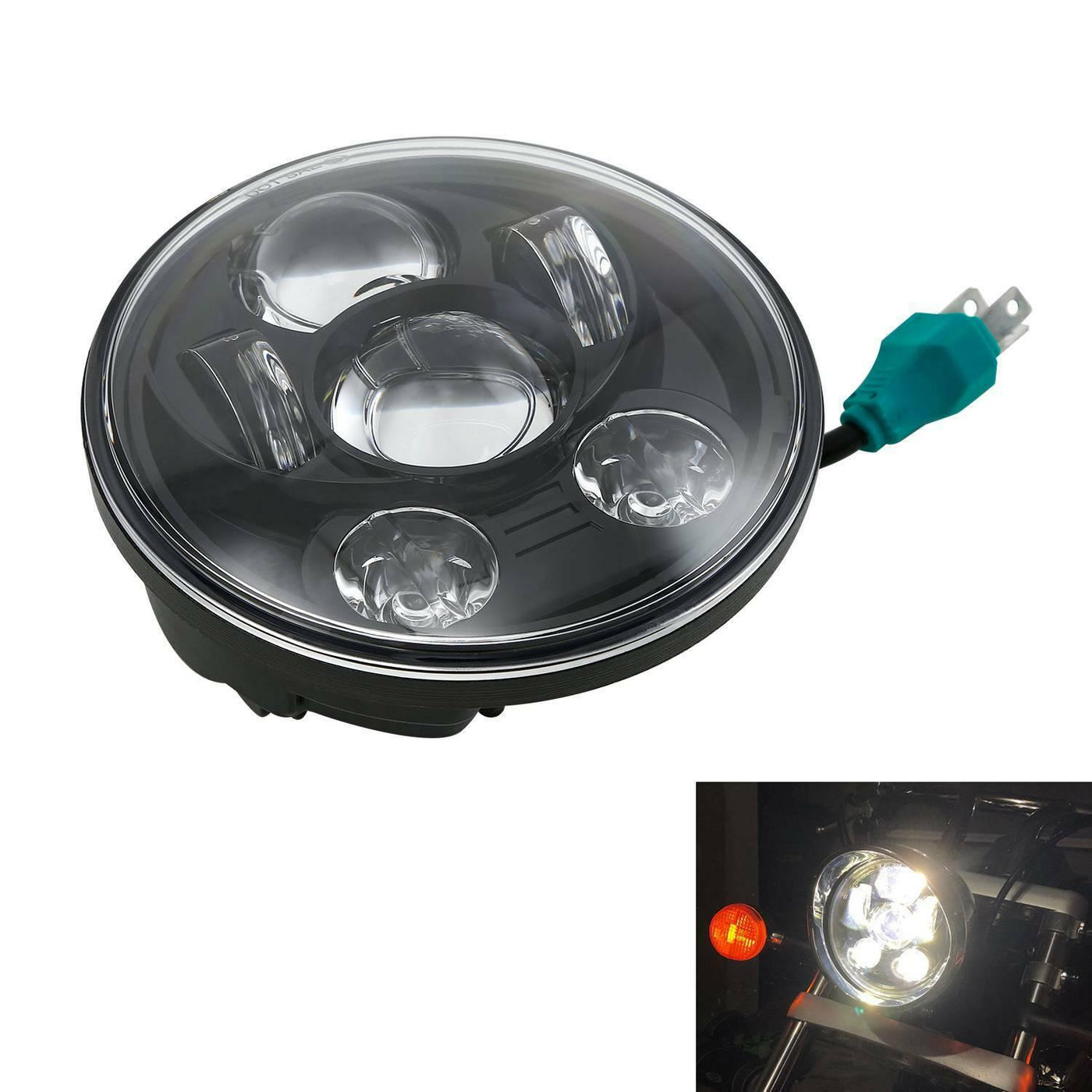 5-3/4" 5.75" Projector LED Headlight Fit For Harley Sportster XL 883 1200 Black - Moto Life Products