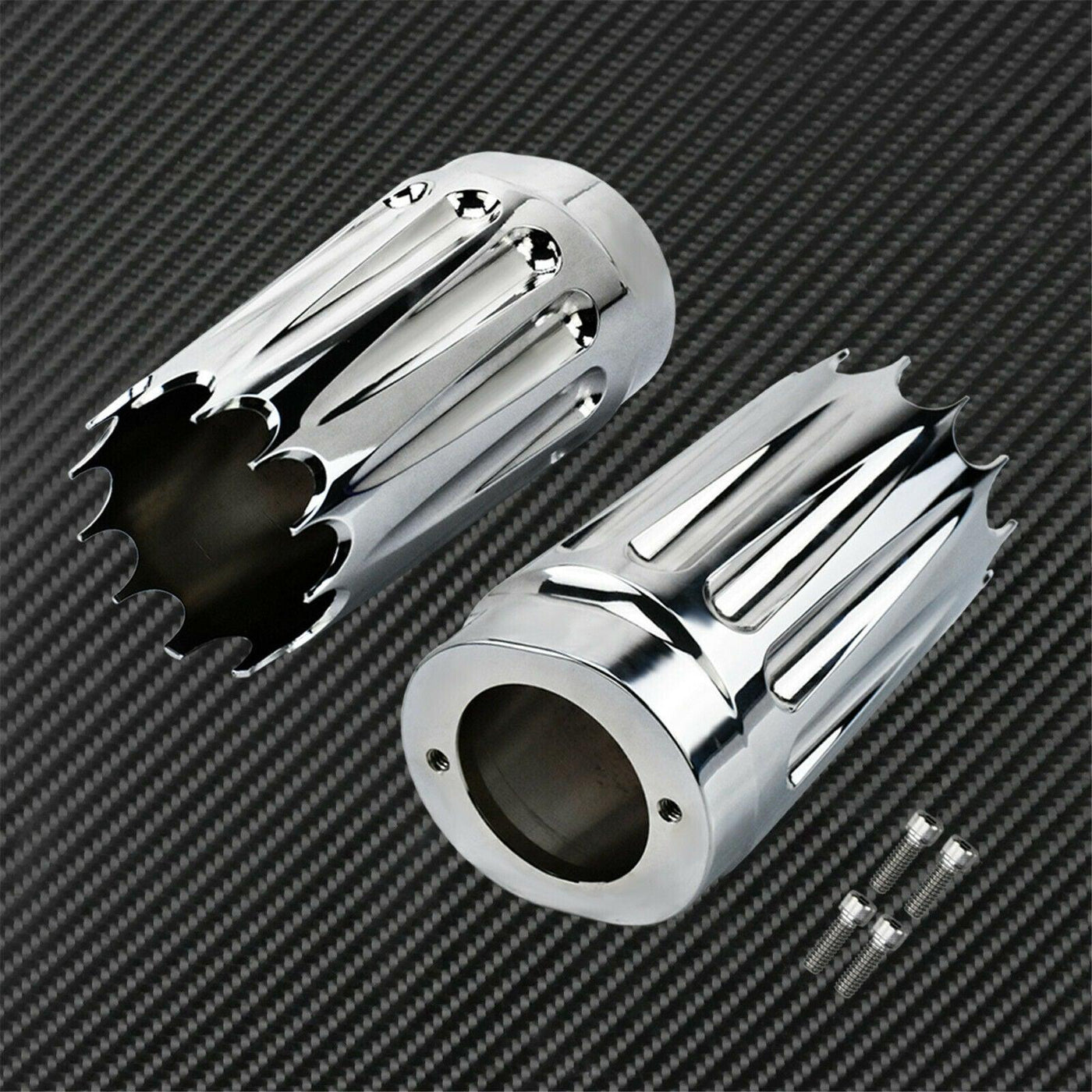 Chrome CNC Cut Slider Fork Cover Fit For Harley Touring FLHR FLTR FLHX 1984-2021 - Moto Life Products
