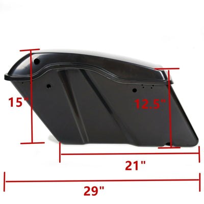 Gloss Black Hard Saddlebags Saddle Bag + Conversion Brackets For Harley Softail - Moto Life Products