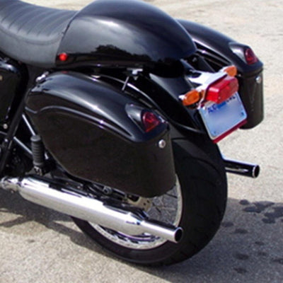 New universal Black Hard saddle bags w/ light bracket For Motorcycle cruiser - Moto Life Products