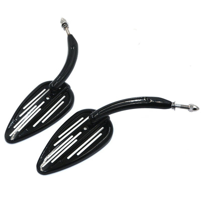 Black Rear View Left&Right Mirrors For Harley 1982-later all models - Moto Life Products