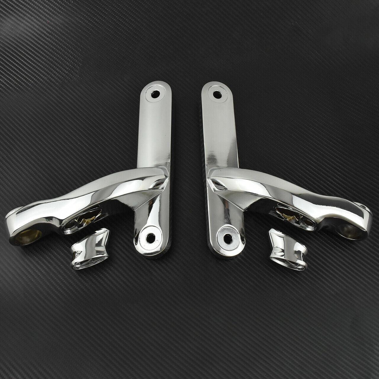 Chrome Auxiliary Lighting Brackets Fit For Harley Touring Softail Dyna 1997-2016 - Moto Life Products
