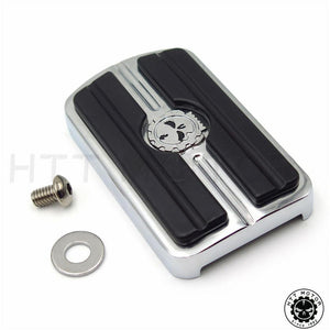 For Harley Softail Dyna Electra Glide CHROME SKULL REAR BRAKE PEDAL COVER - Moto Life Products
