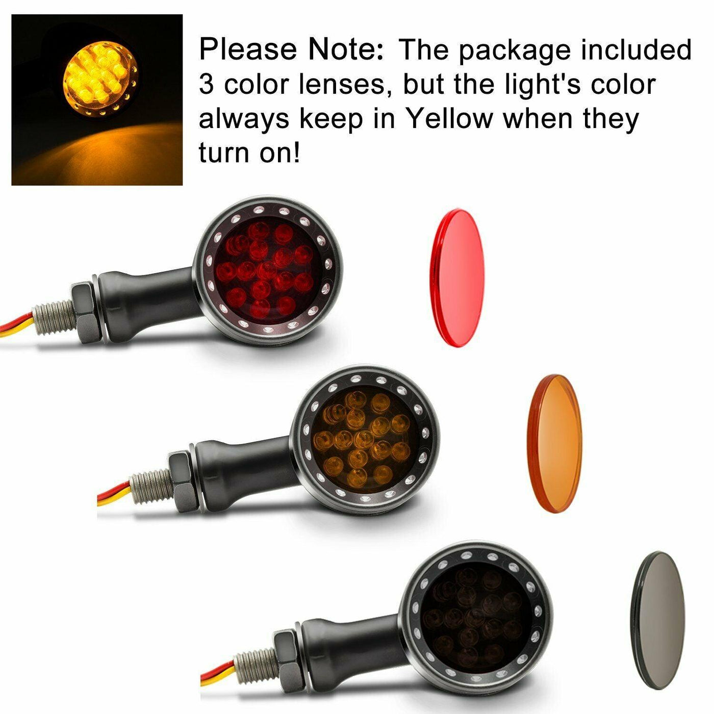 Amber Motorcycle LED Turn Signal Lights For Suzuki Boulevard M109R M109 C50 C50T - Moto Life Products