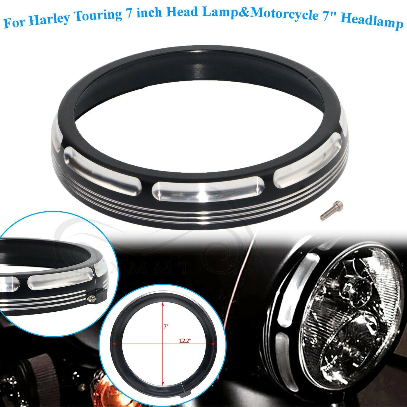 7" Motorcycle CNC Aluminum Headlight Trim Ring For Harley 96-18 FLHTCU FLHR FLHX - Moto Life Products