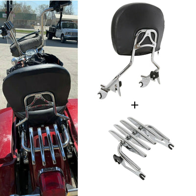 Sissy Bar w/ Backrest Stealth Luggage Rack For Harley Davidson 2009-21 Touring - Moto Life Products