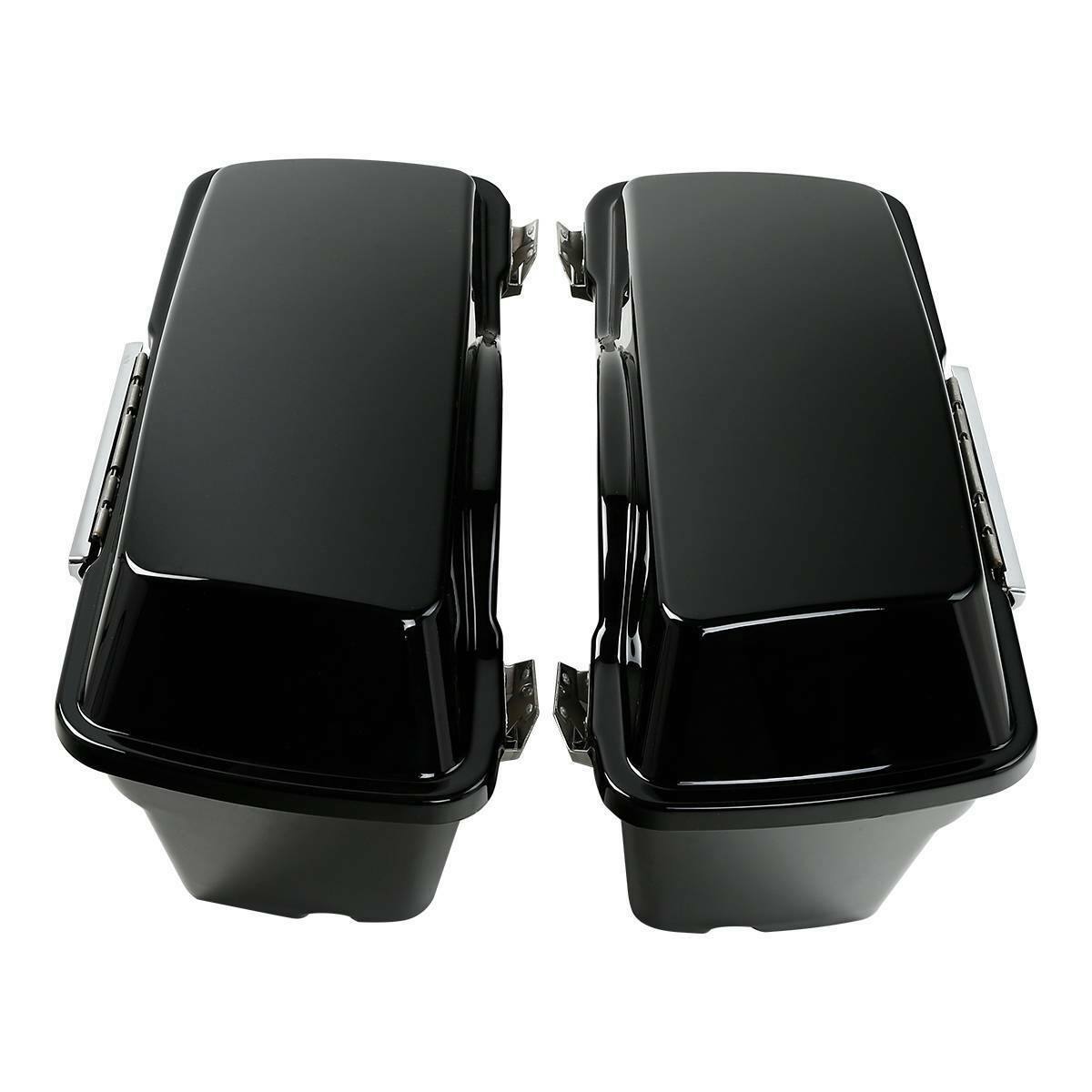 Black ABS Saddlebags With Lids & Latch Keys For Harley Davidson Touring & Softail (1993-2013)