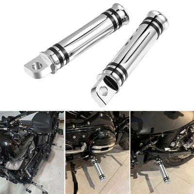 Chrome Foot Pegs Passenger Footrest Rear Fit for Harley Touring Road King Glide - Moto Life Products