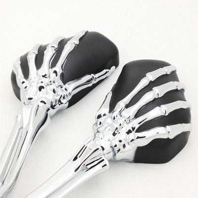 🔥Chrome Black Skull Skeleton Mirrors For Harley Dyna Softail Sportster Touring - Moto Life Products