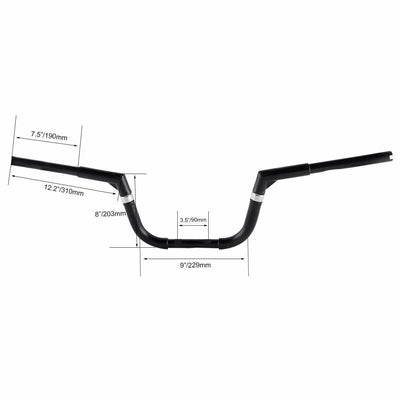 Black 8" Rise Handlebar Fit For Harley Road King Street Electra Road Glide 15-up - Moto Life Products
