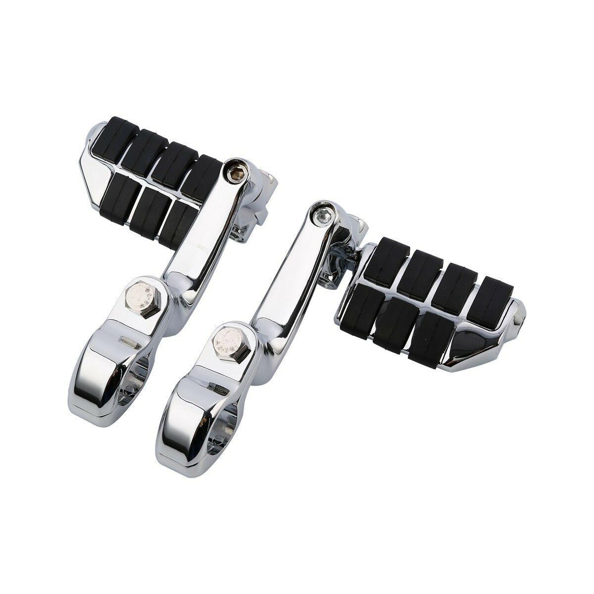 1-1/4" Long Angled Highway Foot Pegs Footrests Chrome Fit For Harley Road Glide - Moto Life Products
