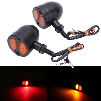 Motorcycle LED Bullet Brake Turn Signal Blinker Tail Light For Bobber Cafe Racer - Moto Life Products