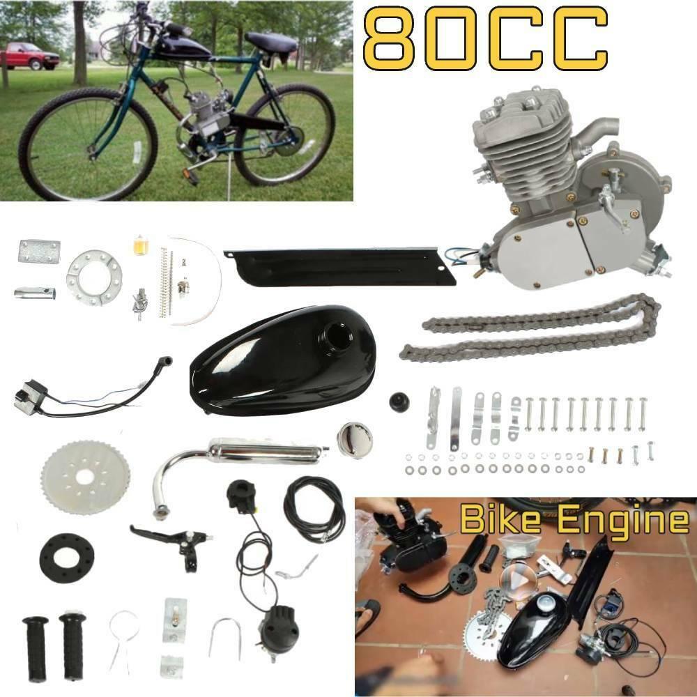 80cc 2-Stroke Bike Cycling Motorized Bicycle Engine Motor Kit Muffler Petrol Gas - Moto Life Products
