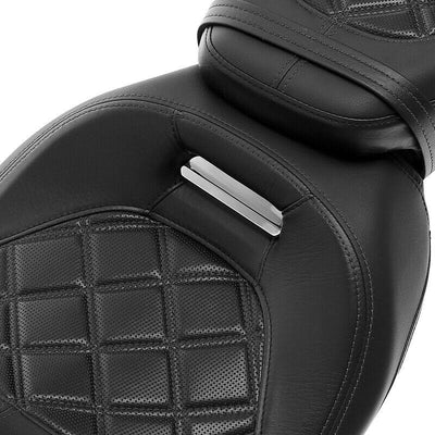 Black Stitching Driver Passenger Seat Fit For Harley Touring Road King 2009-2021 - Moto Life Products