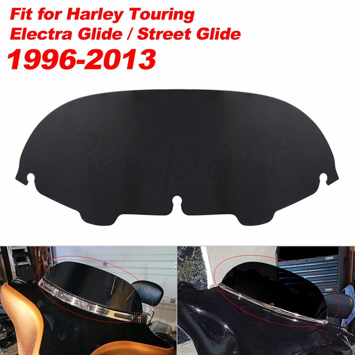 5" 6" 7" 8" 13" Dark/ Smoke Windshield Fit for Harley Electra Street Glide 96-13 - Moto Life Products