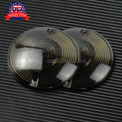 Smoke Flat Turn Signal Light Cover Lens Fit for Electra Glide Road King Touring - Moto Life Products