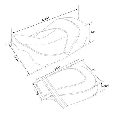 Gel Driver w/ Passenger Seat Fit For Harley Tri Electra Road Glide 2009-2022 US - Moto Life Products