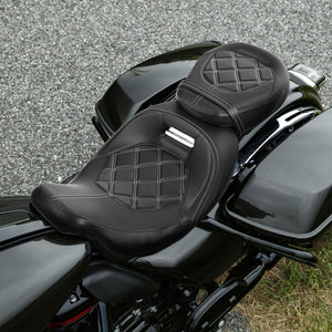 Black Driver Passenger Seat Fit For Harley CVO Street Glide Road King 2009-2022 - Moto Life Products