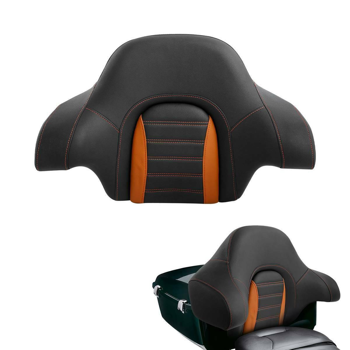 Orange Black King Chopped Trunk Backrest Fit For Harley Touring Road Glide 14-21 - Moto Life Products