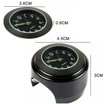 Waterproof 7/8" 1" Universal Motorcycle Motorbike Bike Handlebar Bar Mount Clock - Moto Life Products