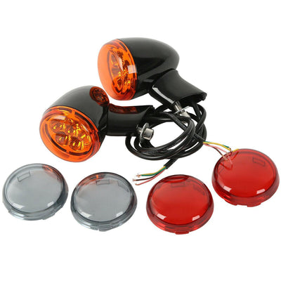 Rear LED Turn Signals Lights Bracket Fit For Harley Sportster XL Custom 92-up - Moto Life Products