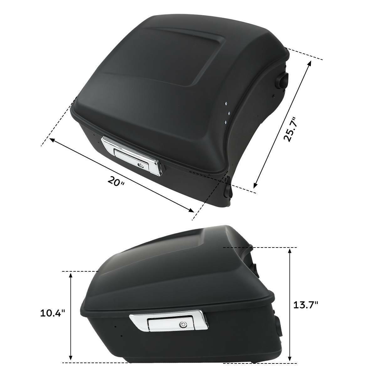 Matte King Pack Trunk W/Brake Tail Light Fit For Harley Tour Pak Touring 14-22 - Moto Life Products