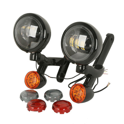 4.5" Auxiliary LED Spot Fog Light Turn Signal Fit For Harley Touring 1994-2013 - Moto Life Products